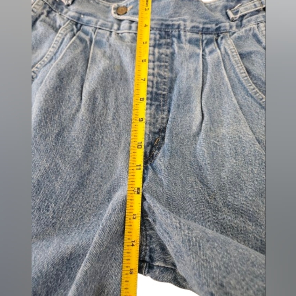Vintage 80s USA Made Pleated Mom Jeans High Waist Tapered Leg Size 16 Long - Picture 5 of 10